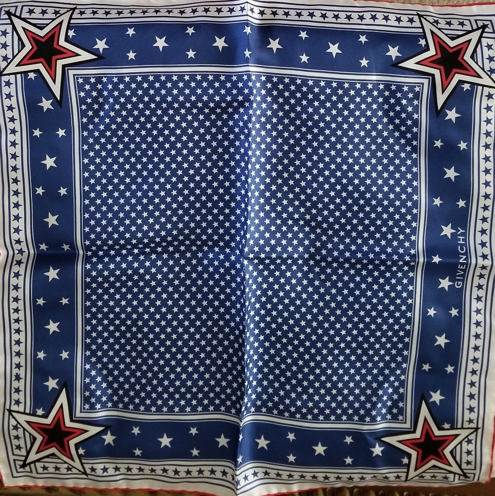 Givenchy Silk Twill Square Scarf 18x18 Authentic